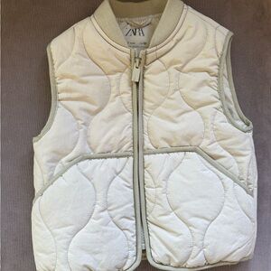 Zara Kids Ivory Quilted Vest